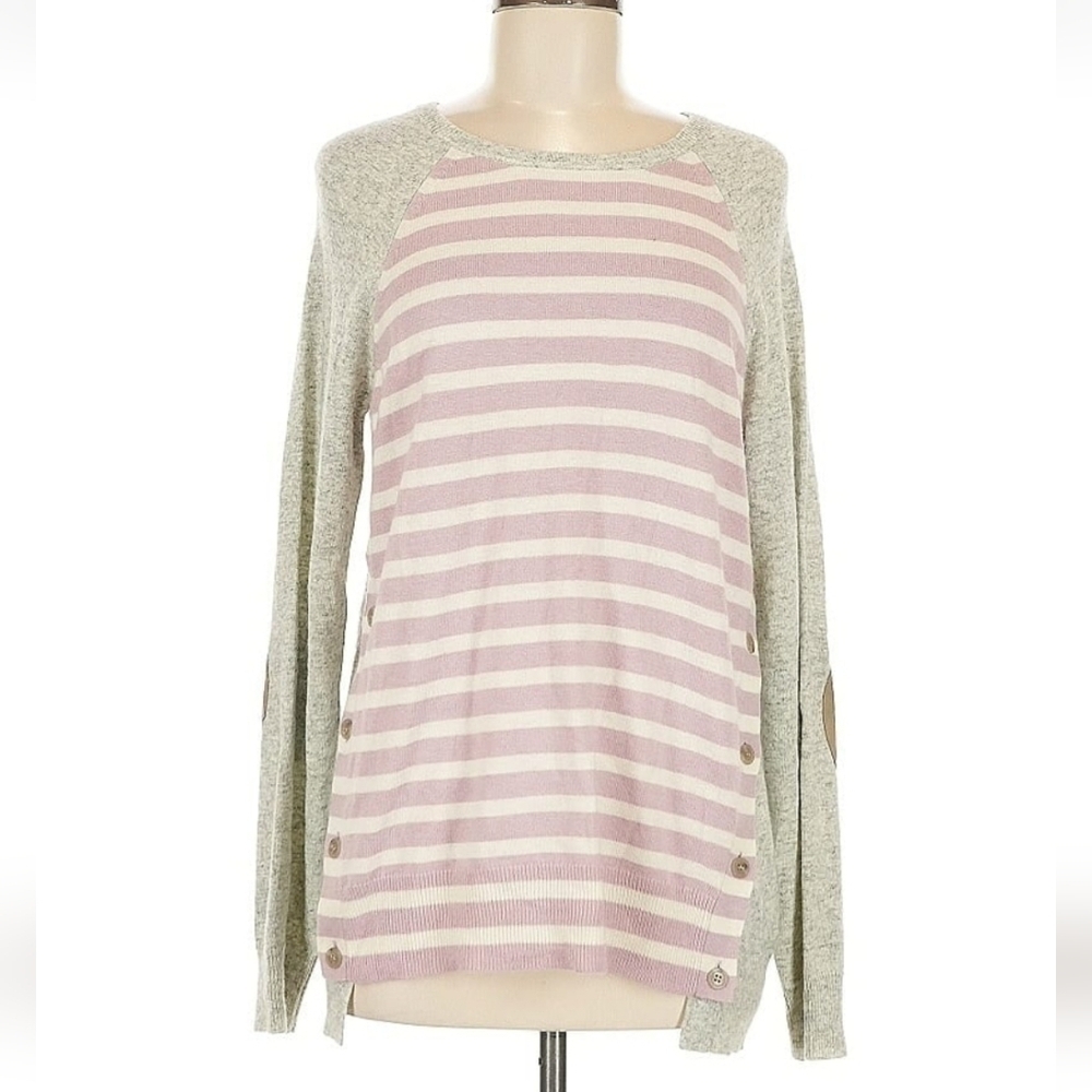 NWT J. Crew Gray Knit Sweater W/ Adorable Accents Wool & Rabbit Hair Size Med